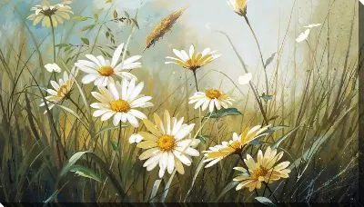 Картина маслом Ромашки №201