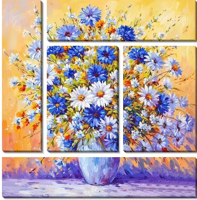 Модульная картина Ромашки №202