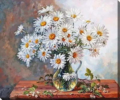 Картина маслом Ромашки №210