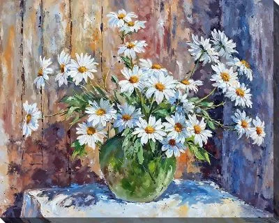 Картина маслом Ромашки №214
