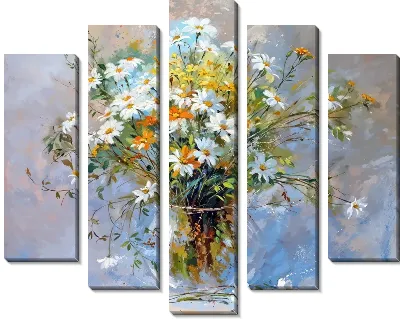 Модульная картина Ромашки №217