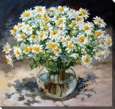 Картина маслом Ромашки №219
