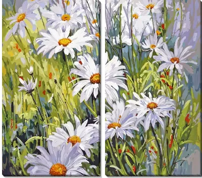 Модульная картина Ромашки №223