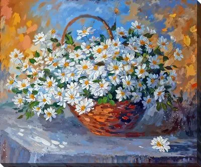 Картина маслом Ромашки №226