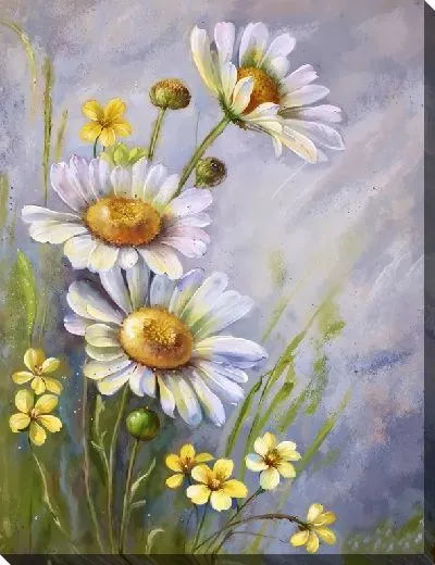 Картина маслом Ромашки №229