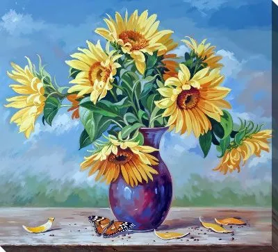 Картина маслом Подсолнухи №2501