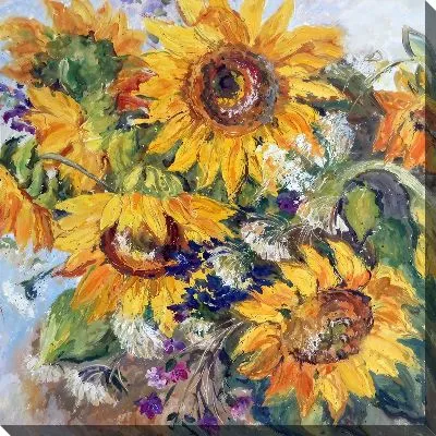 Картина маслом Подсолнухи №258