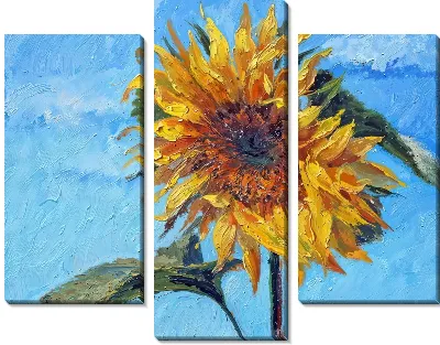 Модульная картина Подсолнухи №2602