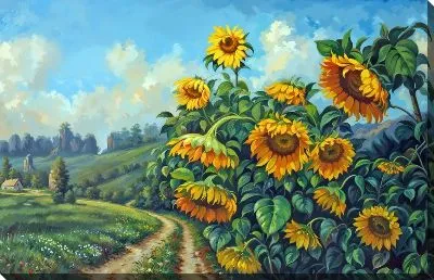 Картина маслом Подсолнухи №265