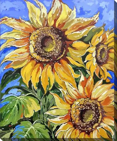 Картина маслом Подсолнухи №266