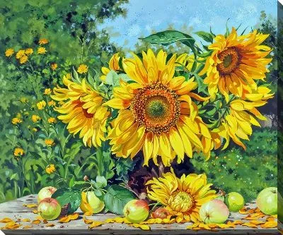 Картина маслом Подсолнухи №267
