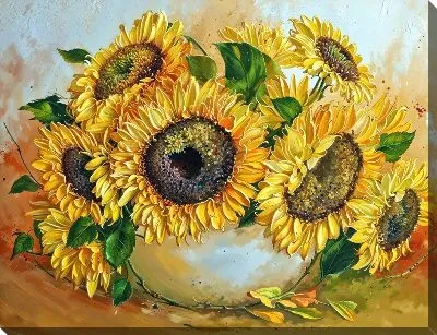 Картина маслом Подсолнухи №268