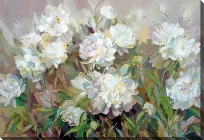 Картина маслом Пионы №254