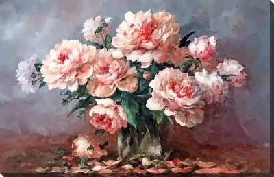 Картина маслом Пионы №255