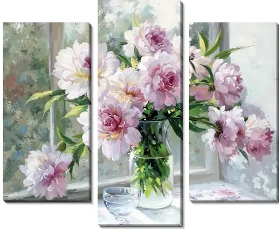 Модульная картина Пионы №257