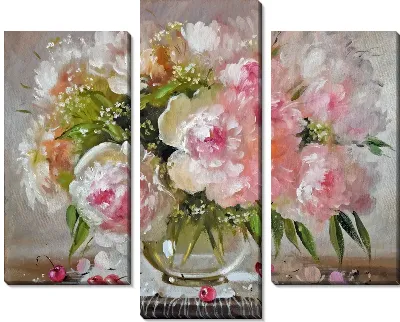 Модульная картина Пионы №266