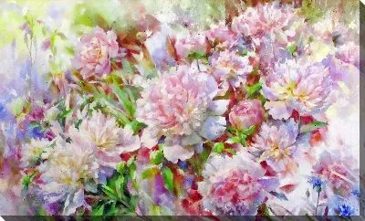 Картина маслом Пионы №271