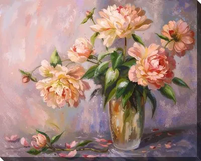 Картина маслом Пионы №273
