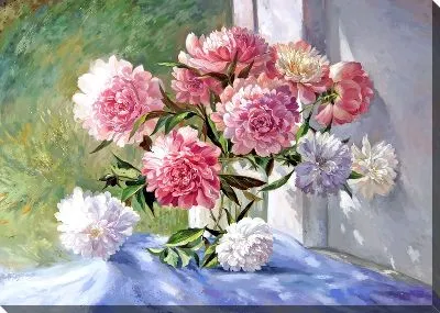 Картина маслом Пионы №275
