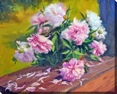 Картина маслом Пионы №277