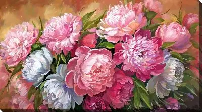 Картина маслом Пионы №288