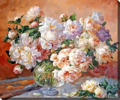 Картина маслом Пионы №289