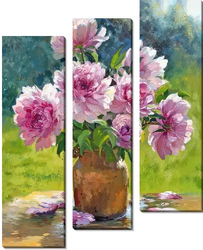 Модульная картина Пионы №290