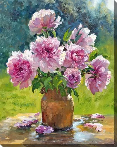 Картина маслом Пионы №290