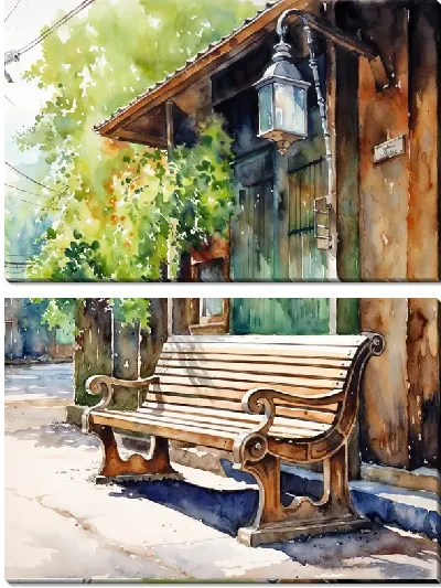 Модульная картина Скамейка №10