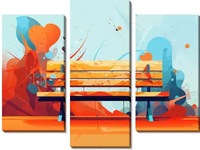 Модульная картина Скамейка №14