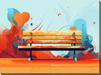 Картина маслом Скамейка №14