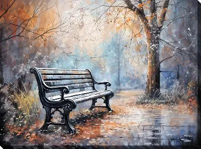Картина маслом Скамейка №16