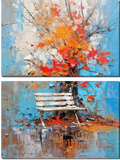 Модульная картина Скамейка №19