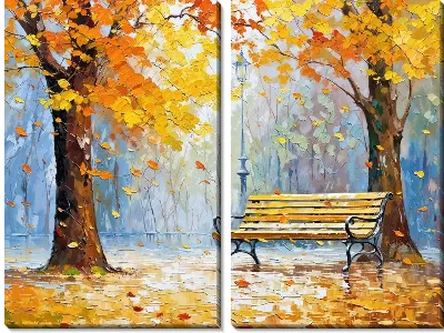 Модульная картина Скамейка №22