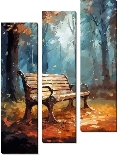 Модульная картина Скамейка №23