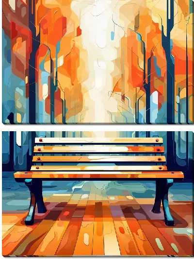 Модульная картина Скамейка №24