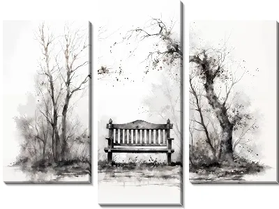 Модульная картина Скамейка №25