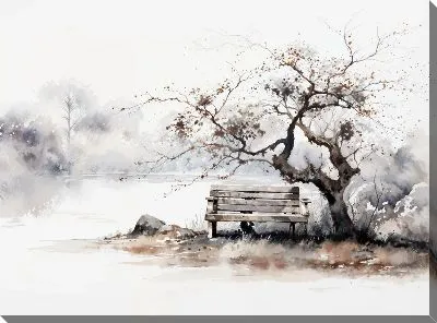Картина маслом Скамейка №27