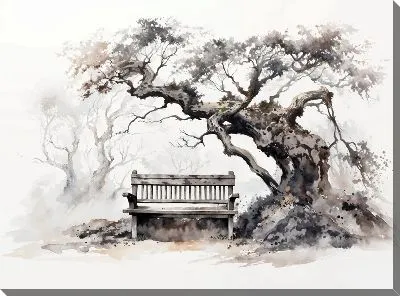 Картина маслом Скамейка №29