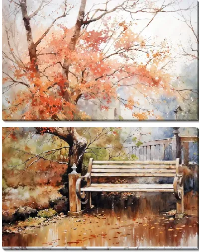 Модульная картина Скамейка №30