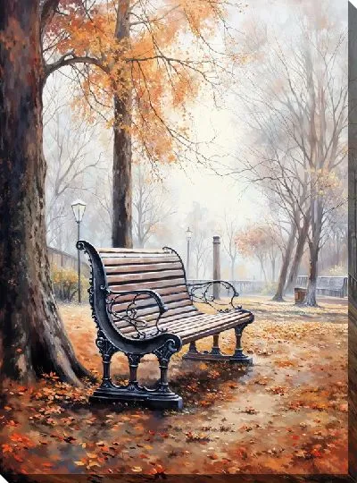 Картина маслом Скамейка №32
