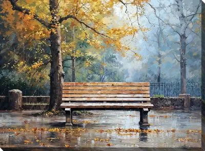 Картина маслом Скамейка №33