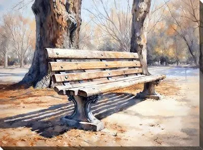 Картина маслом Скамейка №34
