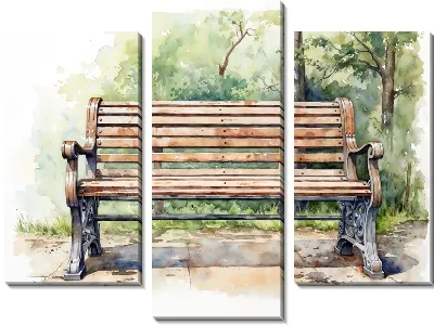 Модульная картина Скамейка №35