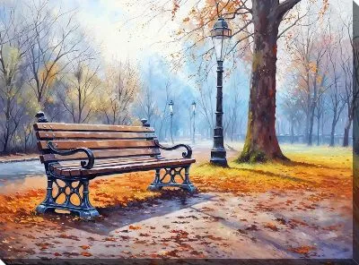 Картина маслом Скамейка №36