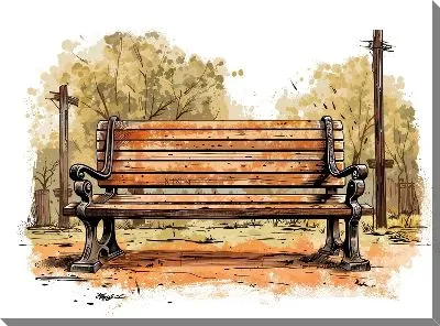Картина маслом Скамейка №38