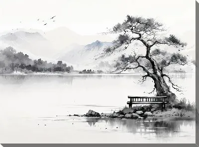 Картина маслом Скамейка №39