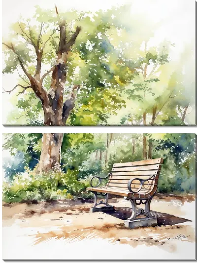 Модульная картина Скамейка №40
