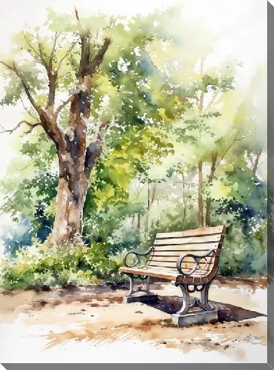 Картина маслом Скамейка №40