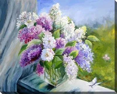 Картина маслом Сирень №107